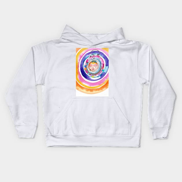 Sun Girl Mandala Kids Hoodie by gaea